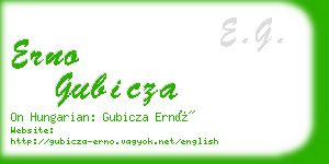 erno gubicza business card